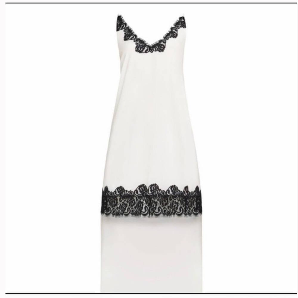 BCBGMAXAZRIA Lake Lace Trim High/low Dress Black & White Sz.S - Picture 3 of 3